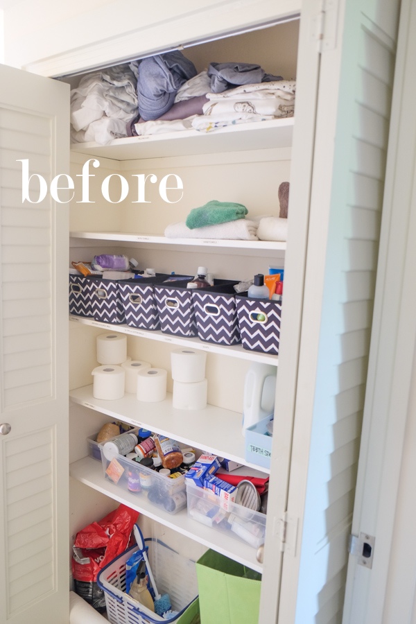 Linen Closet Organization, Before & After