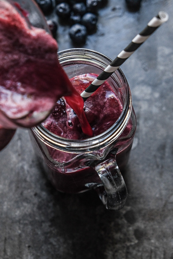 Blueberry Limeade is a refreshing drink that's great mixed with sparkling water or spirits! Find the recipe on Shutterbean.com