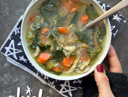 Simple Chicken Soup made with a rotisserie chicken. Find the recipe by Tracy Benjamin on Shutterbean.com